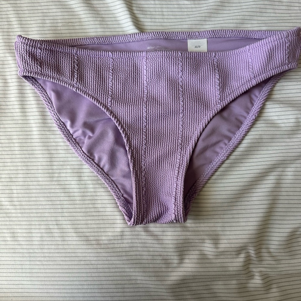 Aerie Lilac Textured Bikini Bottom